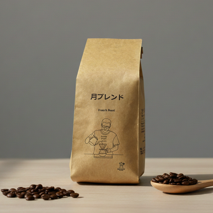 月ブレンド 深煎り コーヒー豆 パッケージ