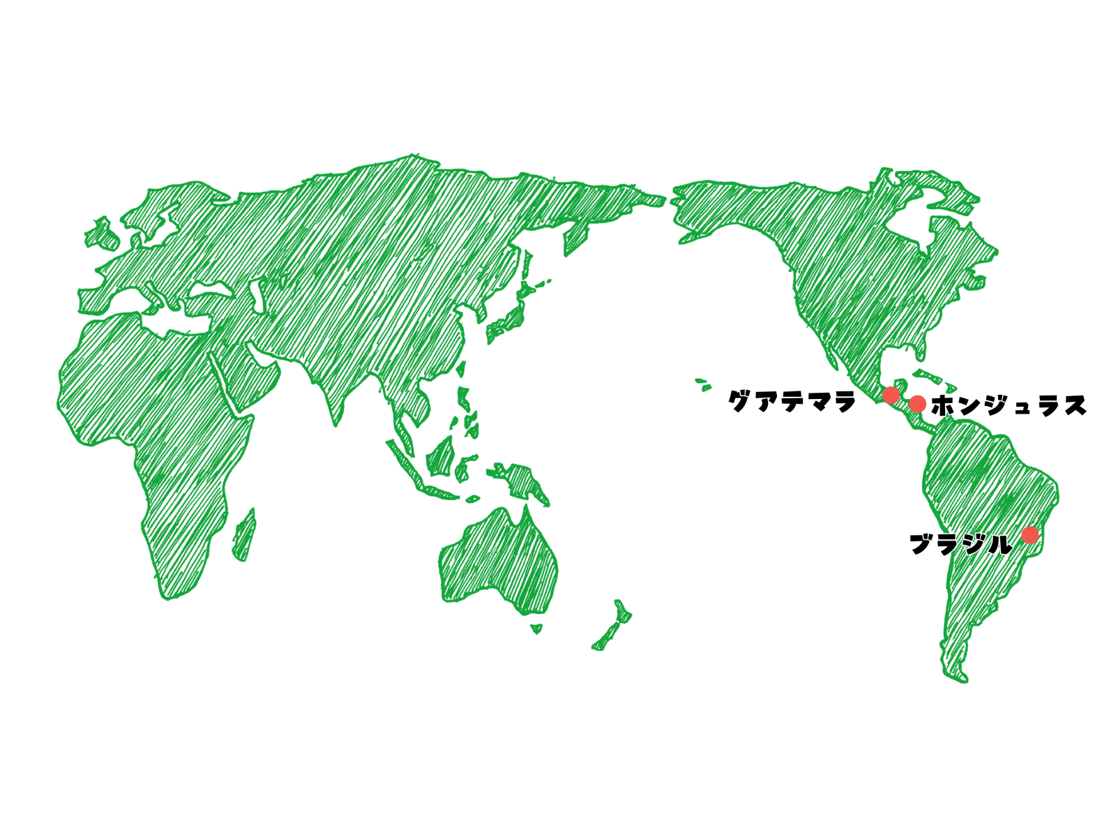 鳥ブレンド　月ブレンド　原産地　地図