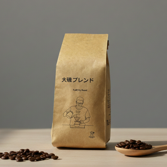 大磯ブレンド　中煎り　コーヒー豆　パッケージ