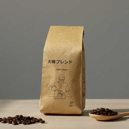 大磯ブレンド　中煎り　コーヒー豆　パッケージ